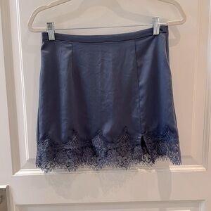 Urban outfitters mini lace trim satin skirt